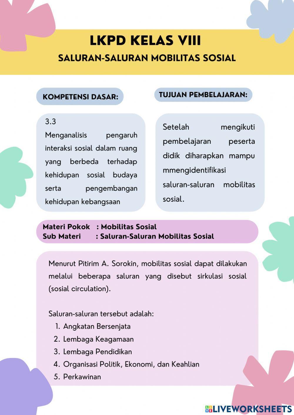 LKPD Saluran Mobilitas Sosial