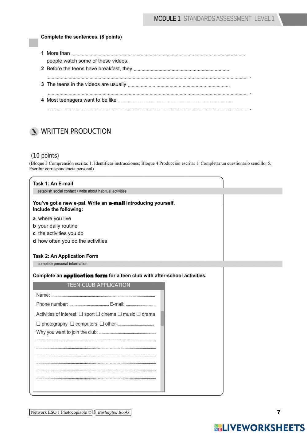EXAM MODULE 1. … | Free Interactive Worksheets | 6915658