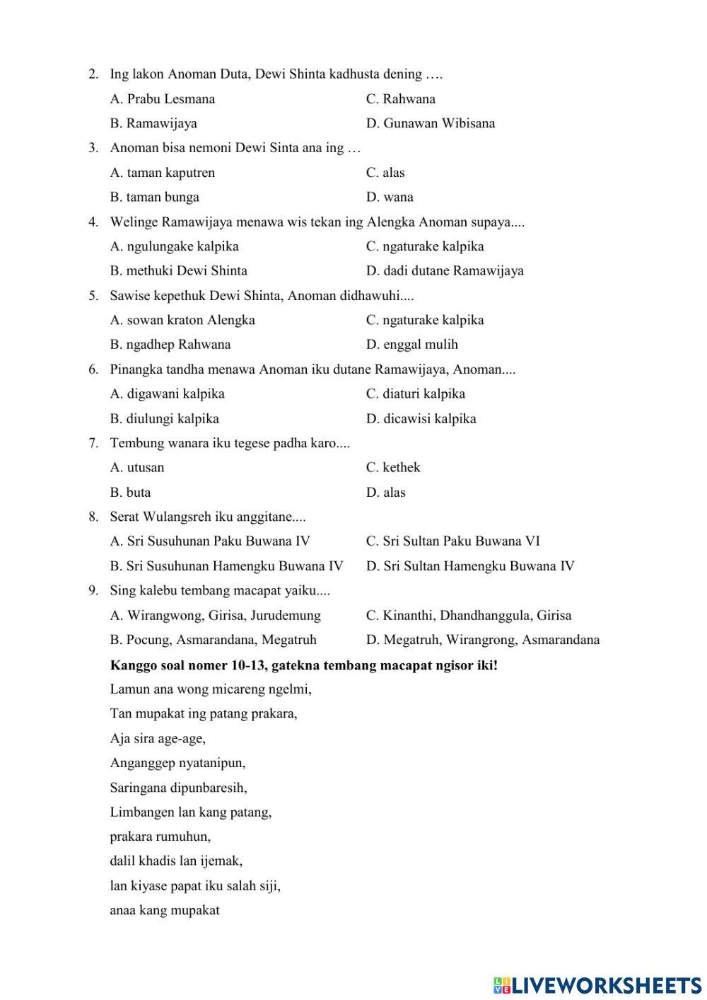 PAS Bahasa Jawa Kelas IX