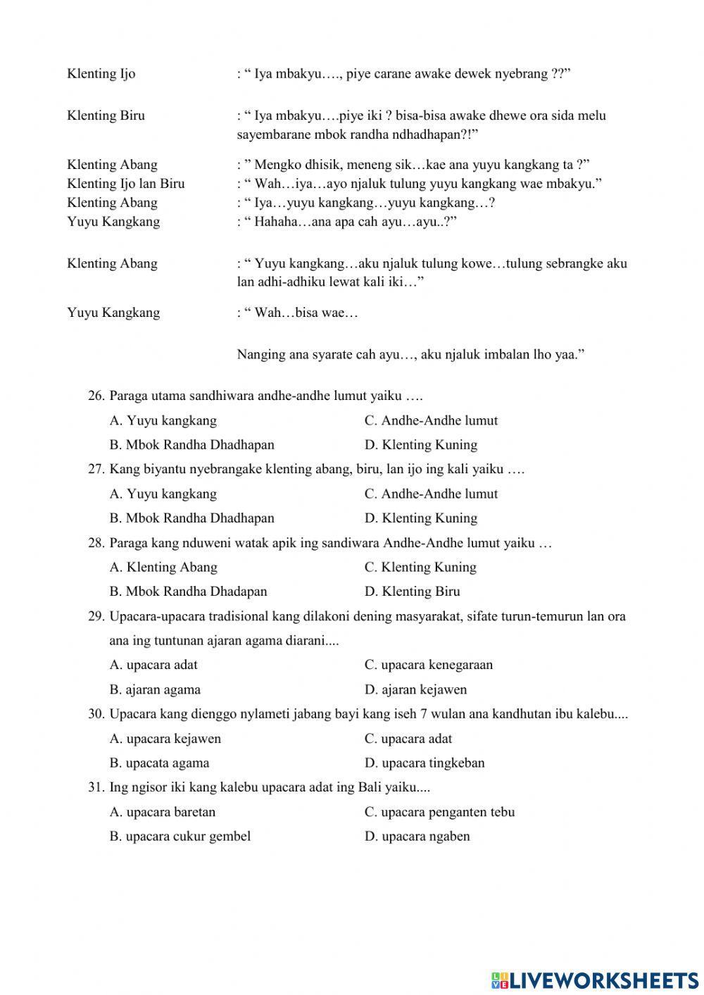 PAS Bahasa Jawa Kelas IX