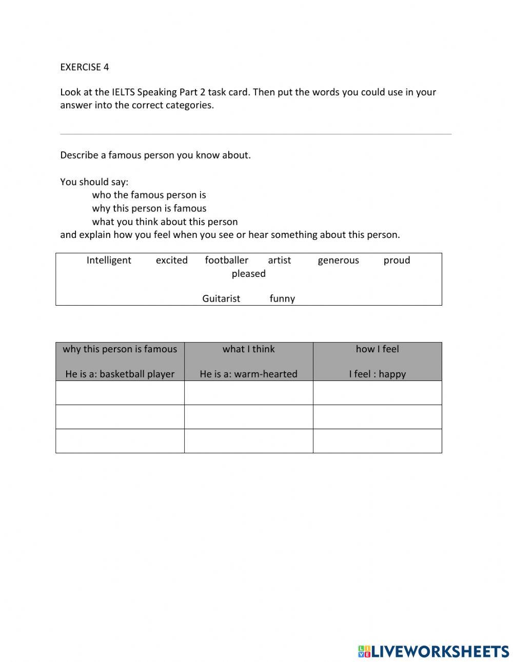 IE1, Unit 7, Speaking, Exercise 4