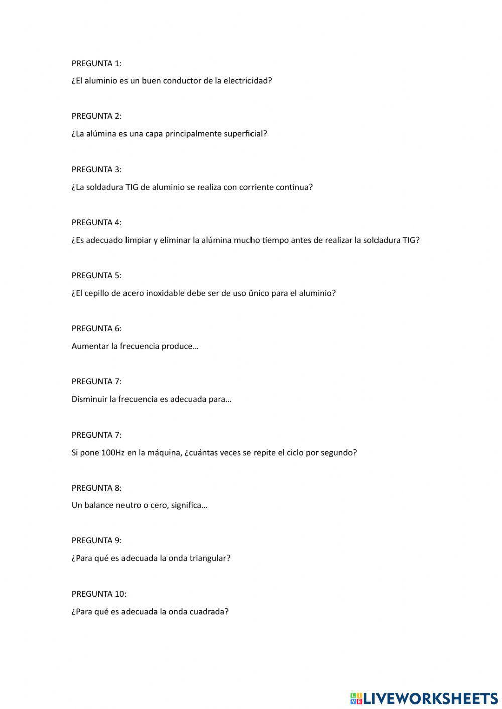 Soldadura TIG de aluminio