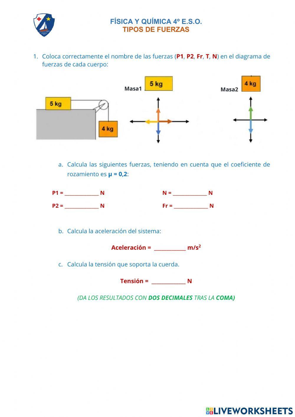Problemas de fuerzas