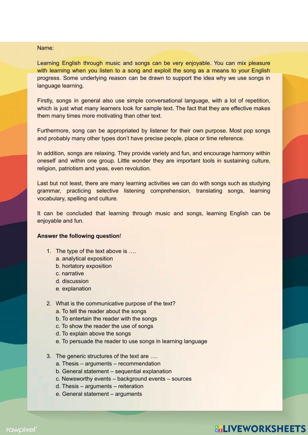 Analytical Exposition