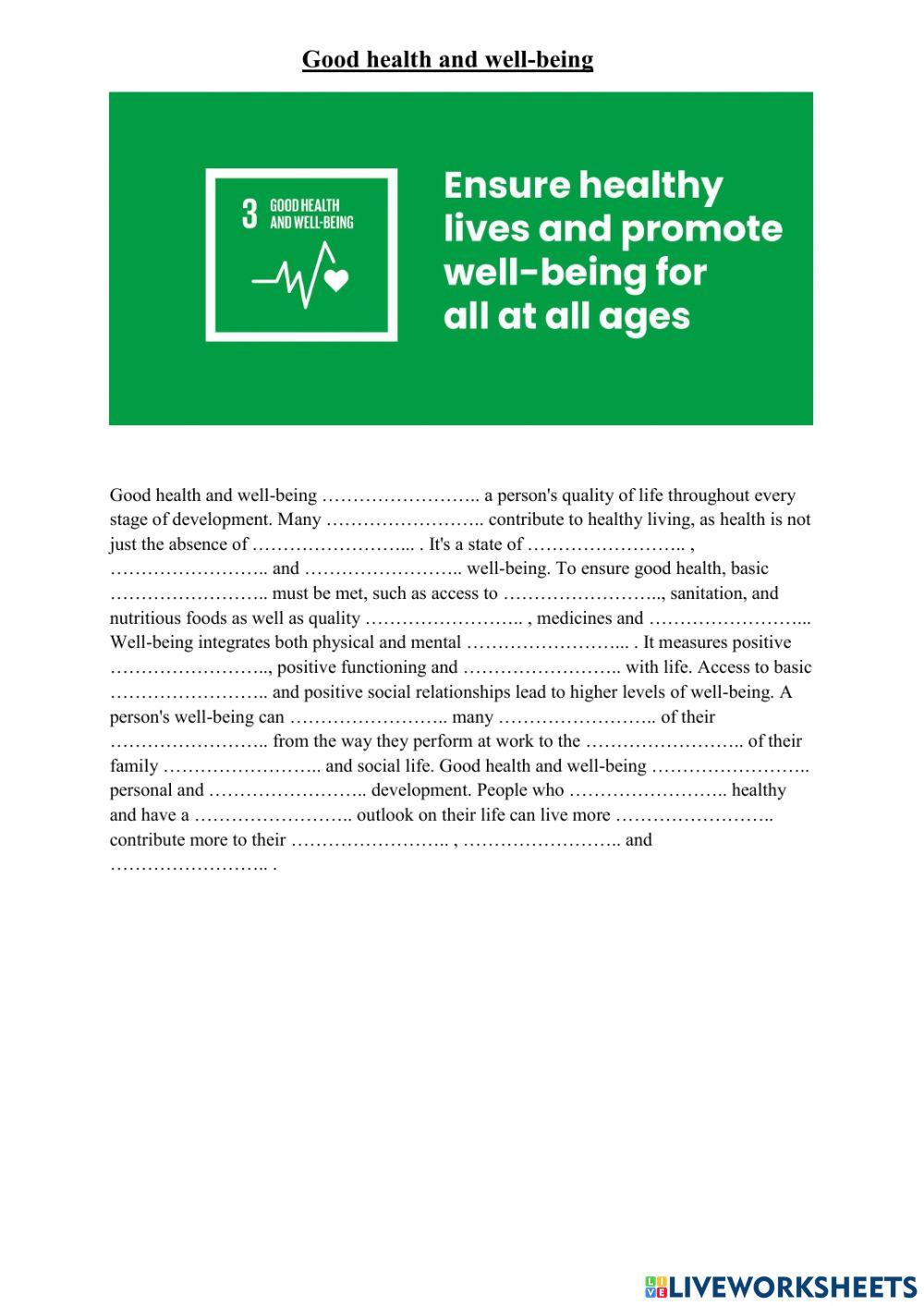 Good health and well-being