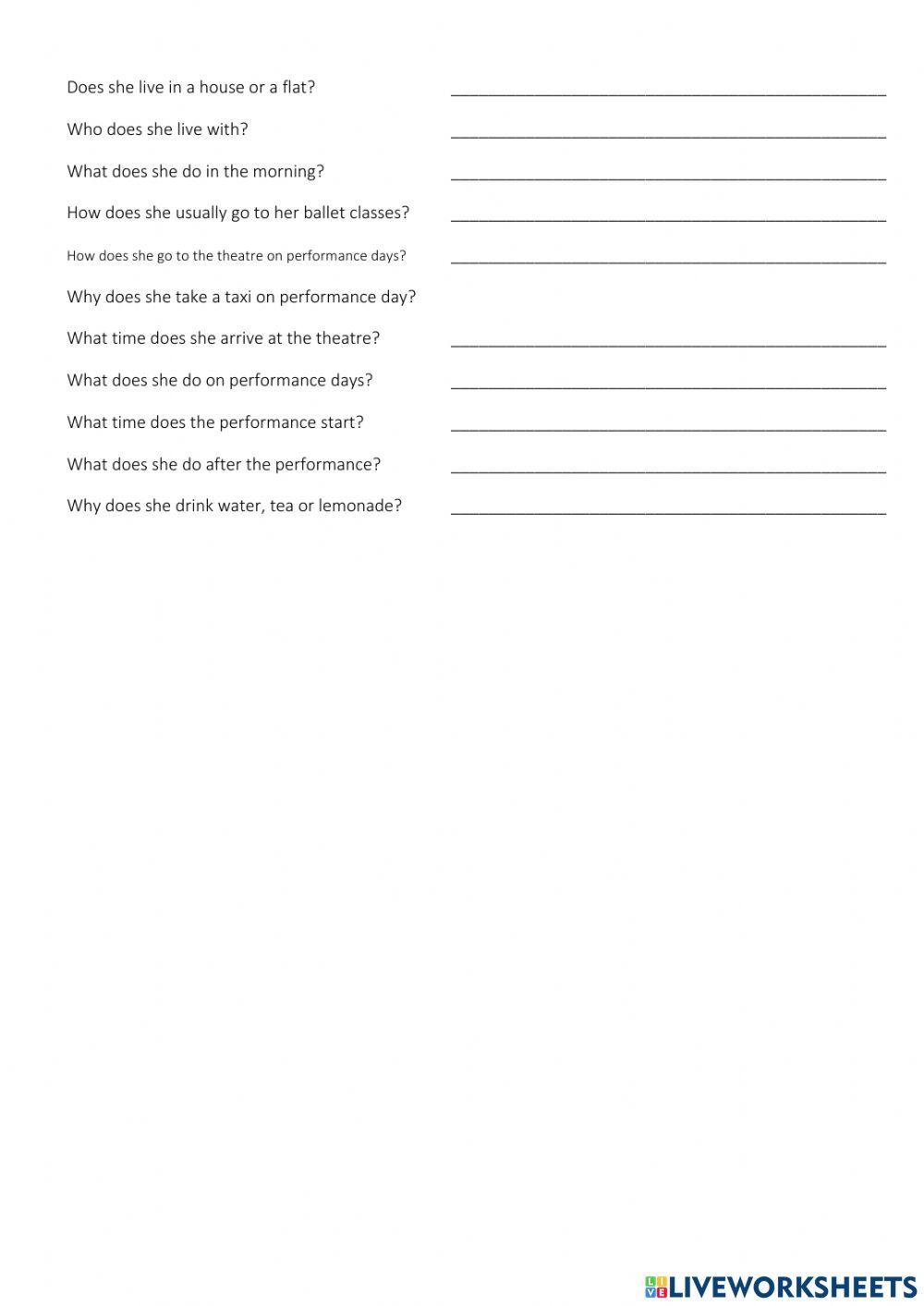 Simple present reading Simple present reading
