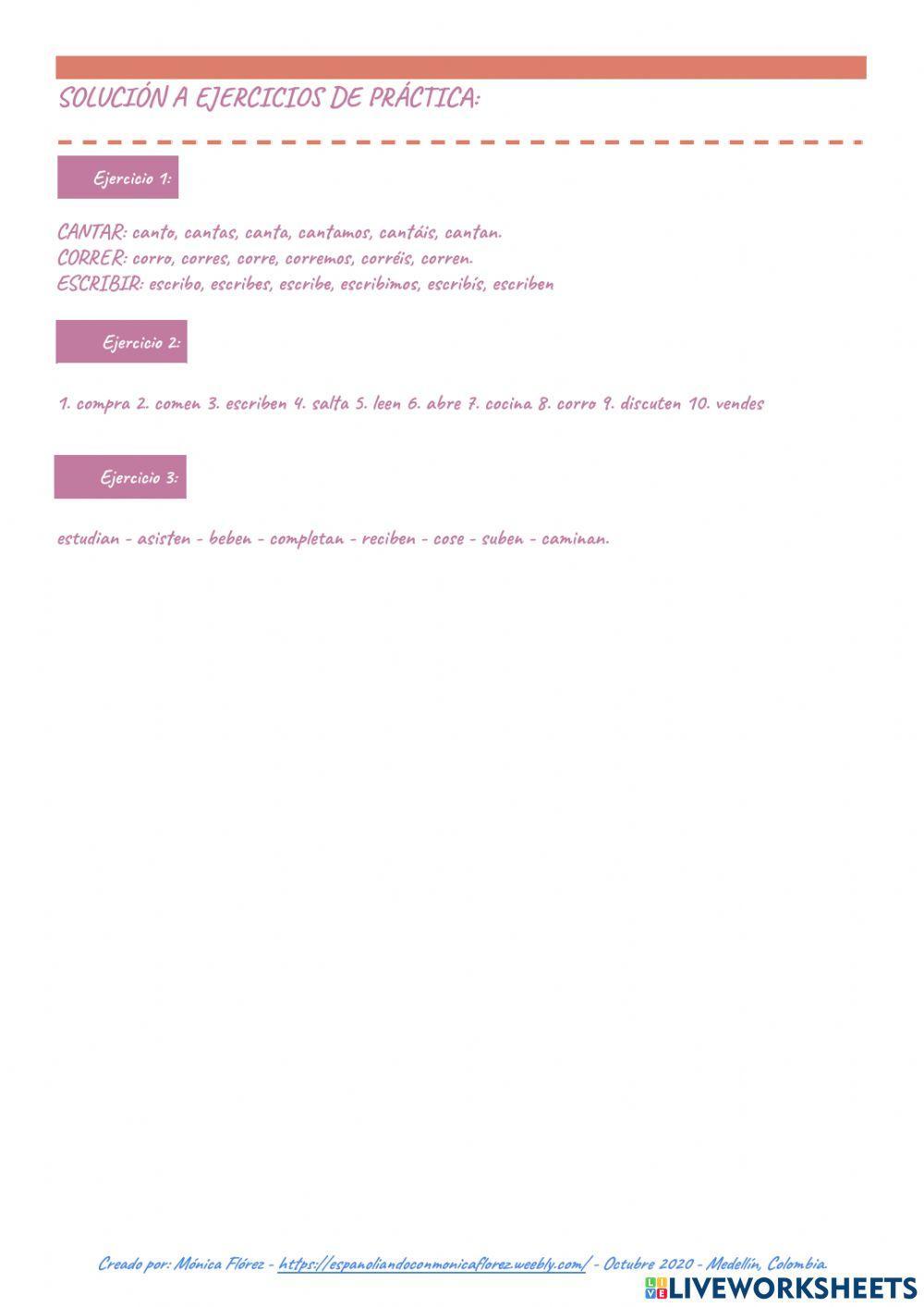 Presente Simple Regular