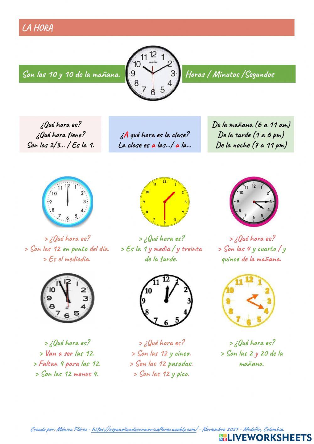 Los números, la hora y la fecha
