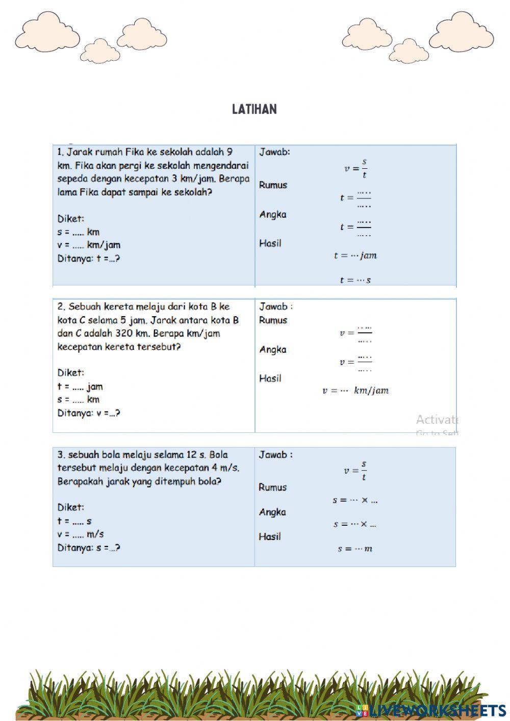LKPD Gerak (Kelajuan dan Kecepatan)