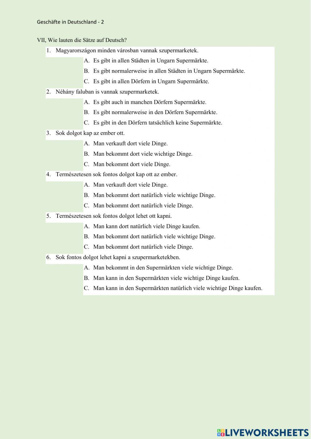 Supermärkte in Deutschland - 2 Ung-Deutsch