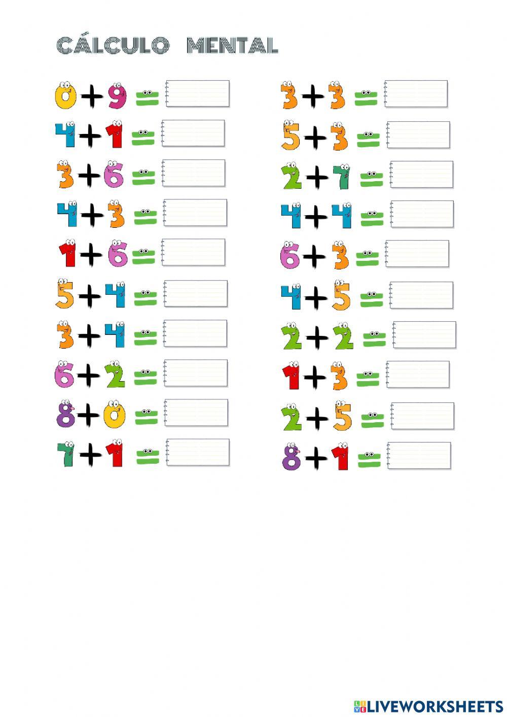 Cálculo mental 01