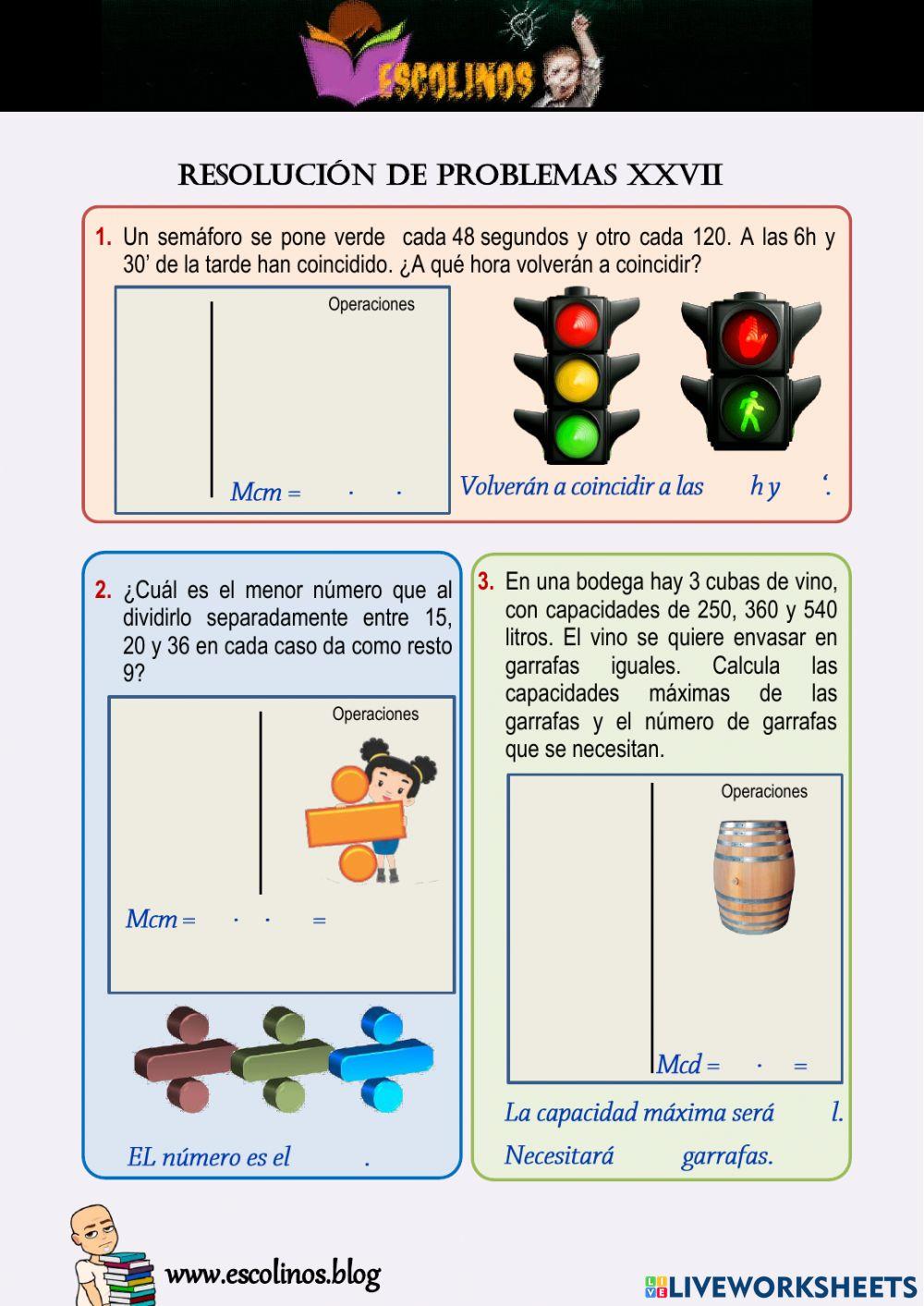 Matemáticas 5. Resolución de problemas XXVII