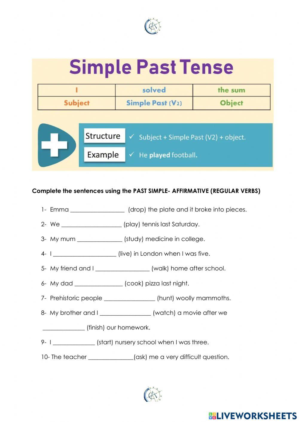 Past simple - affirmative-regular