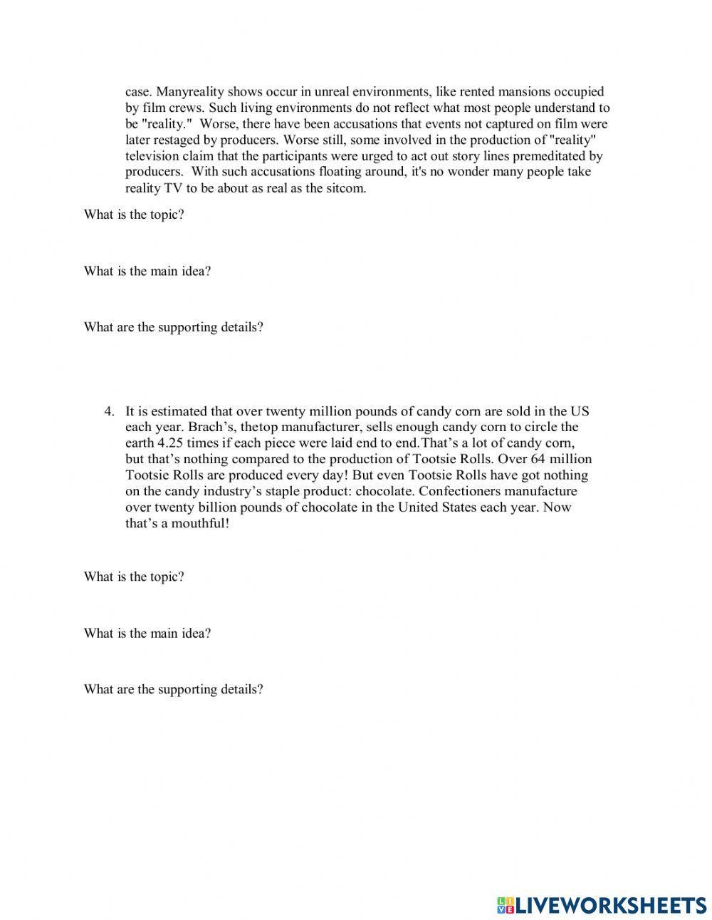 Main ideas and supporting details 1