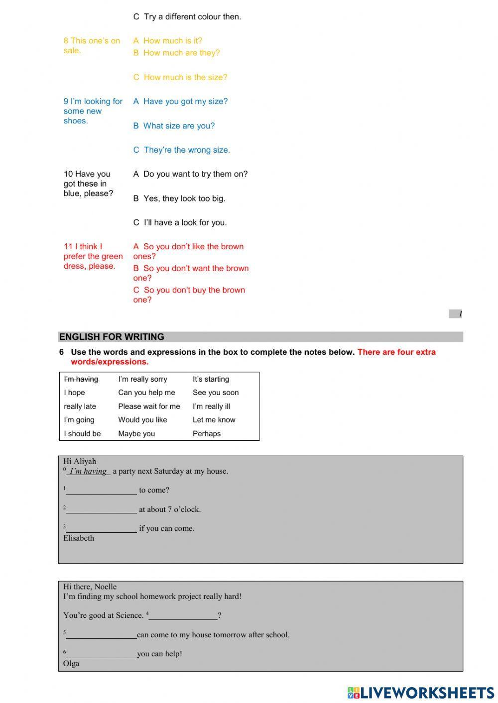 Language Test Unit 7 (Wider World 2)
