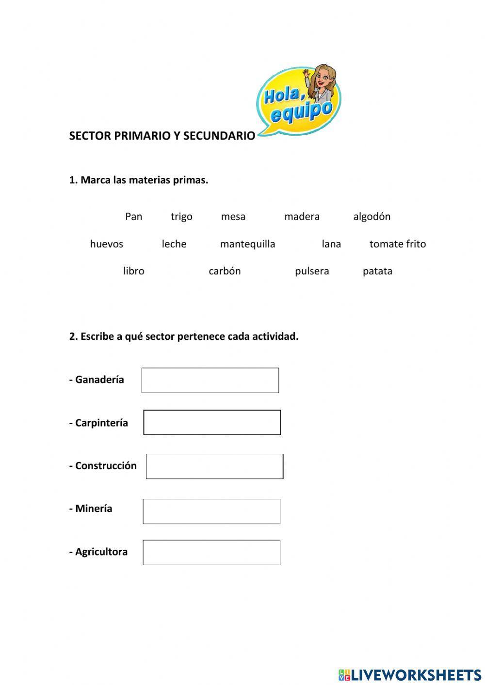 Sector primario y secundario