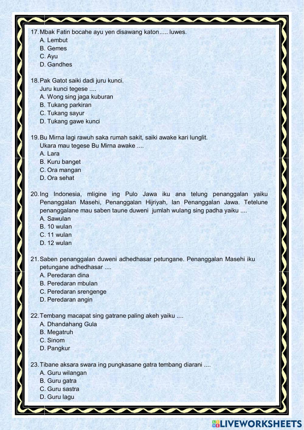 Pas bahasa jawa kelas 5