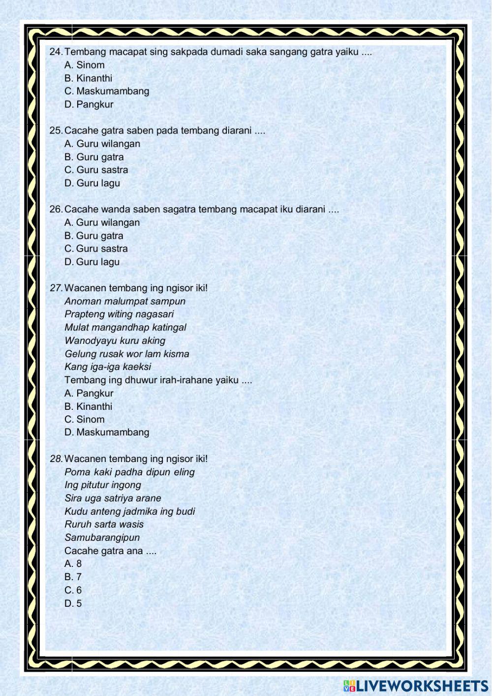 Pas bahasa jawa kelas 5