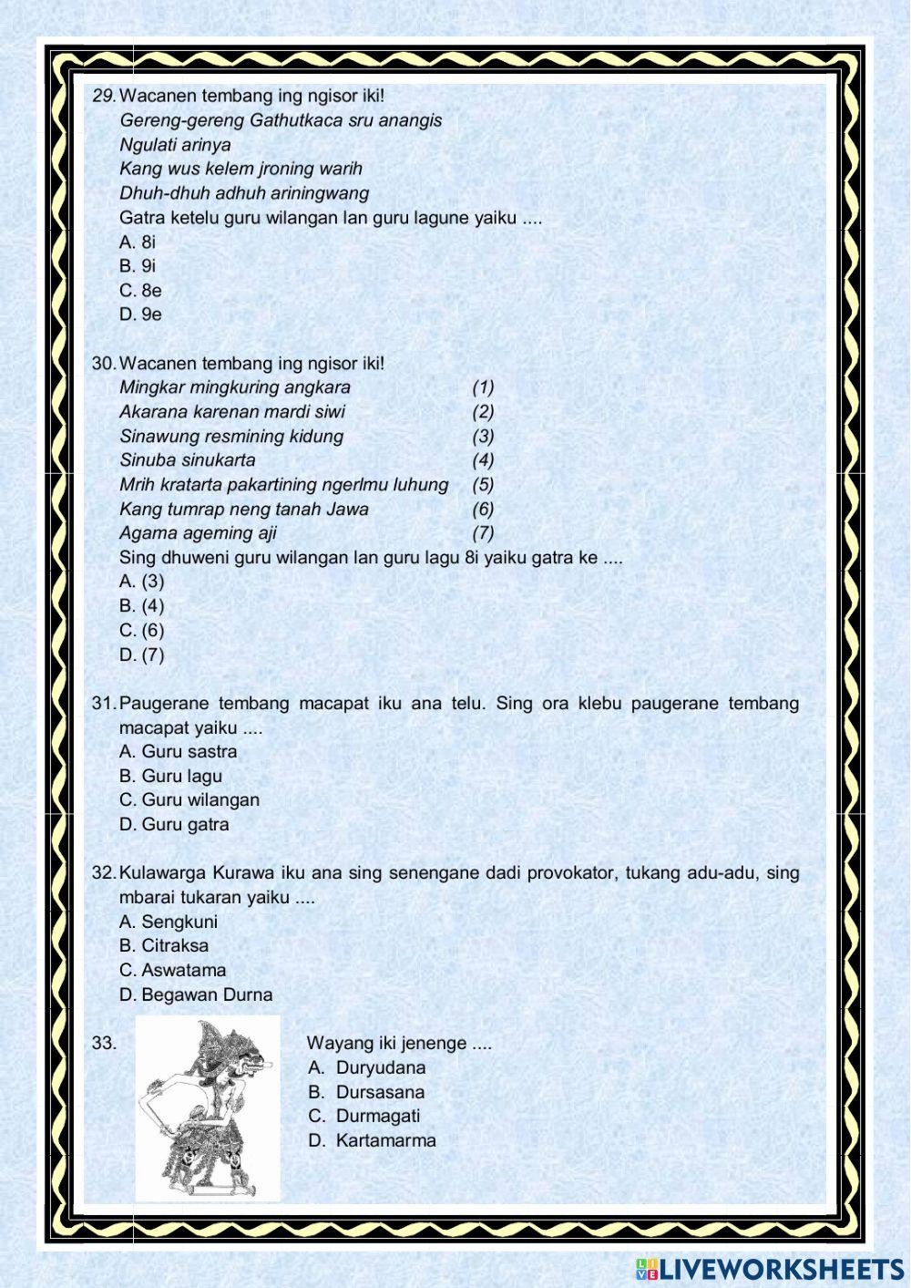 Pas bahasa jawa kelas 5