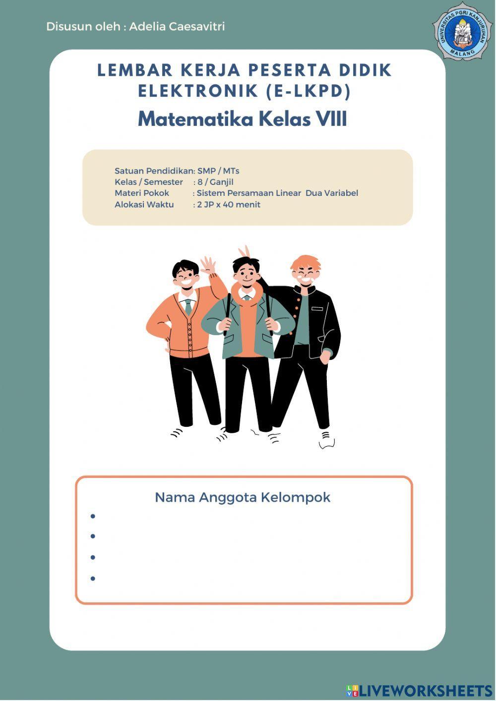2221486 | E-LKPD berbasis Discovery Learning materi SPLDV