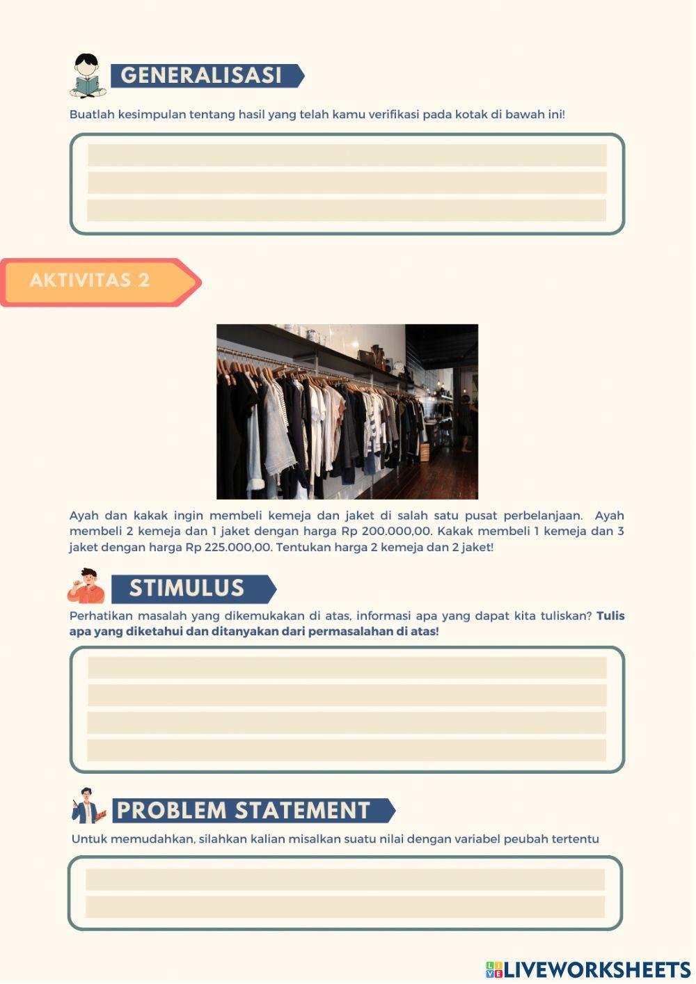 E-LKPD berbasis Discovery Learning materi SPLDV