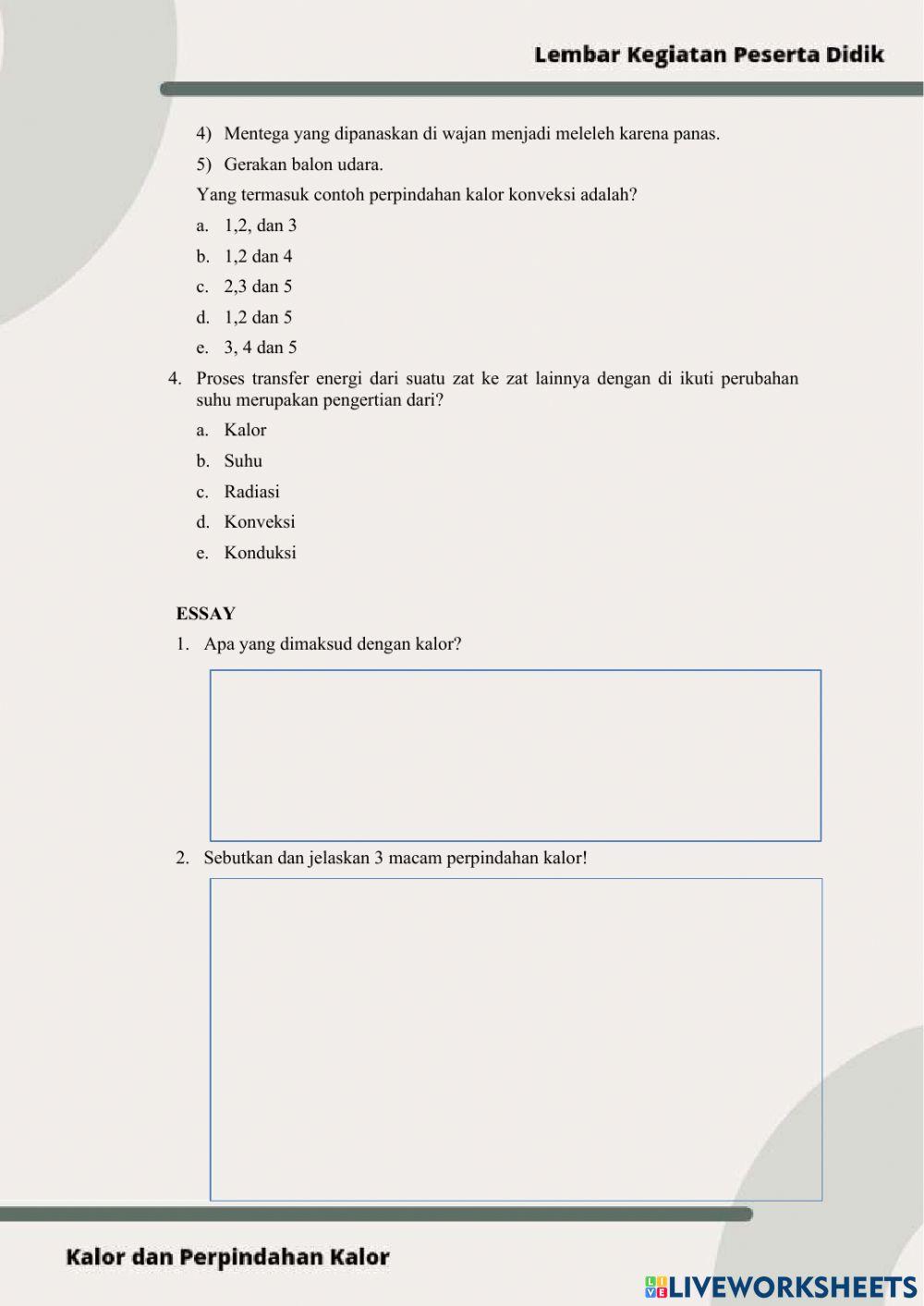 Kalor dan Perpindahan Kalor