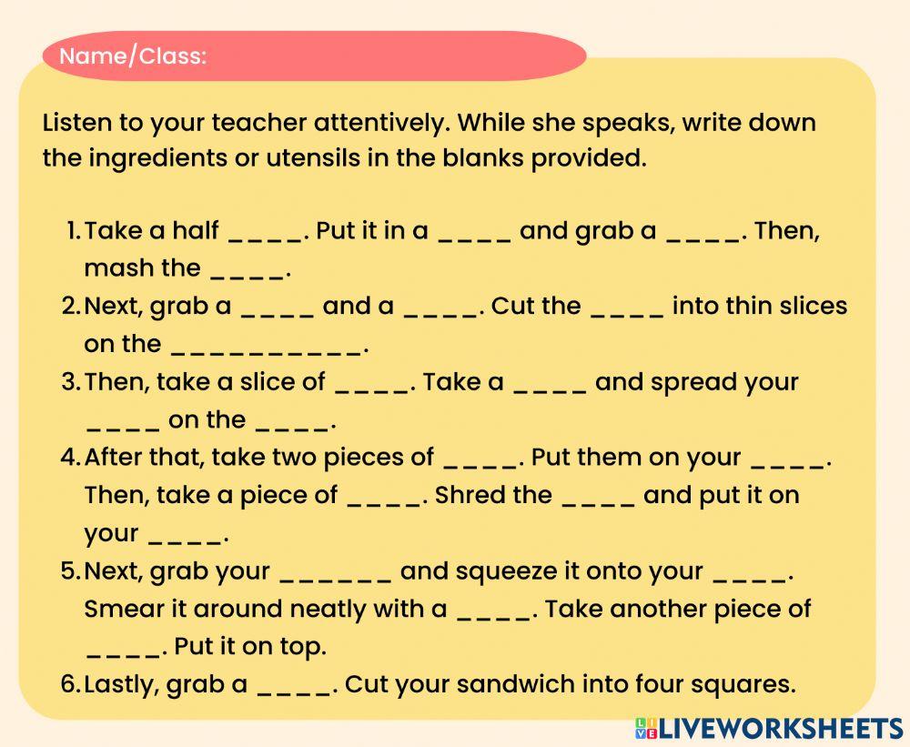 Sandwich Recipe