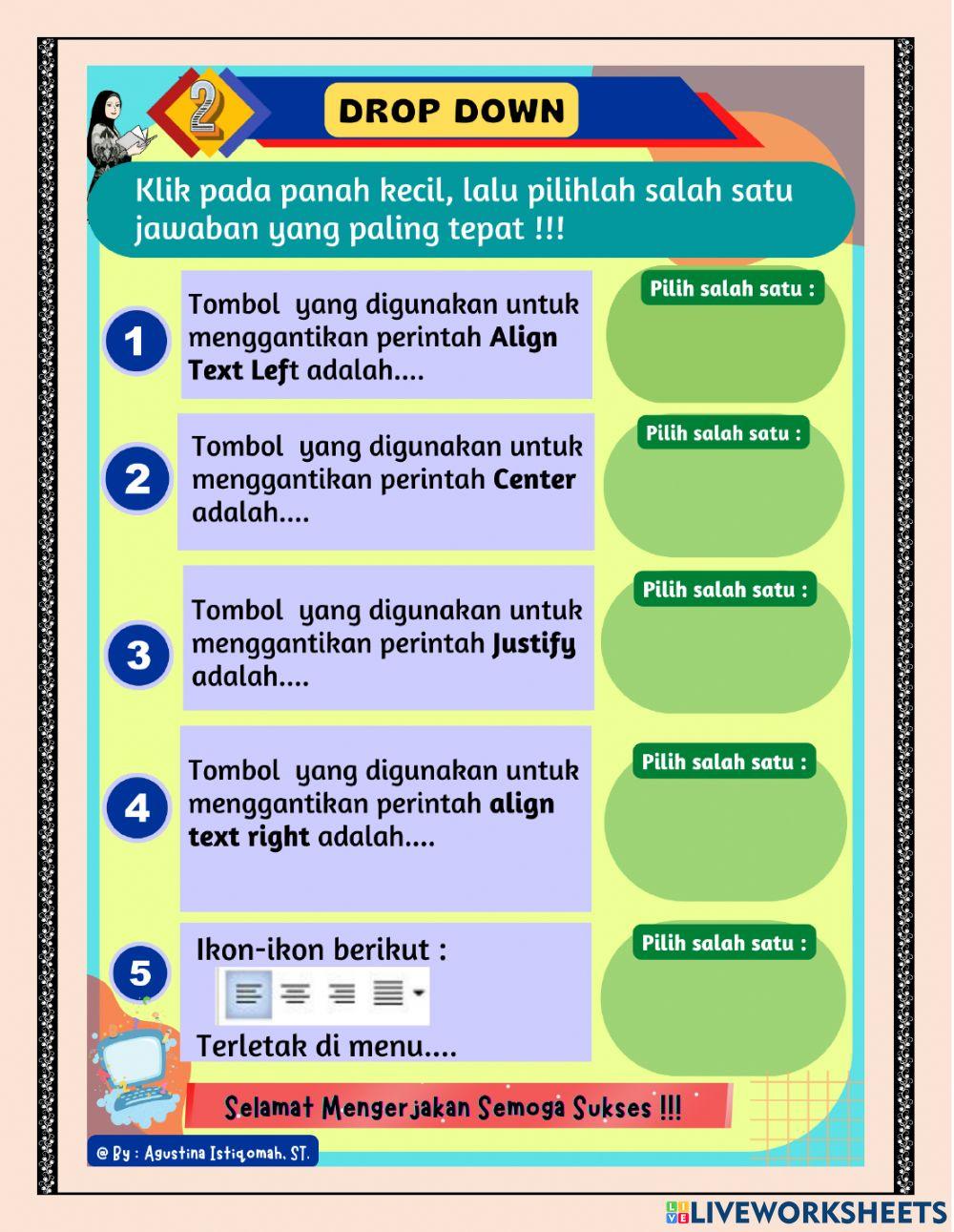 Latihan soal ikon word (menu home)