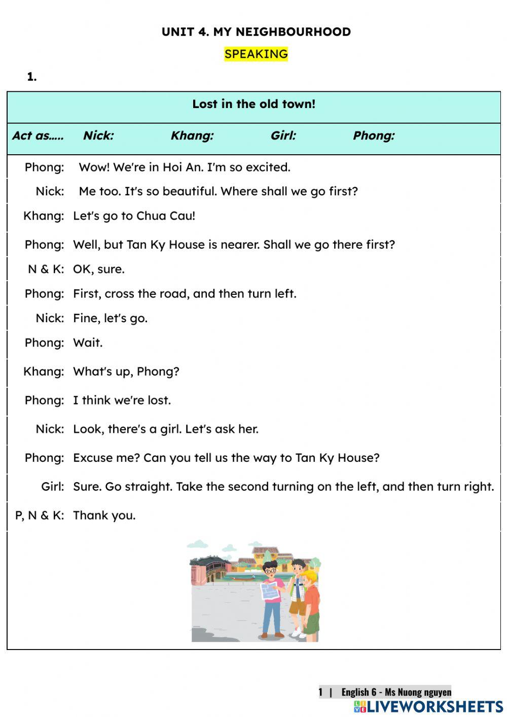 E6U4 (speaking) MY NEIGHBOURHOOD -nuongnguyen