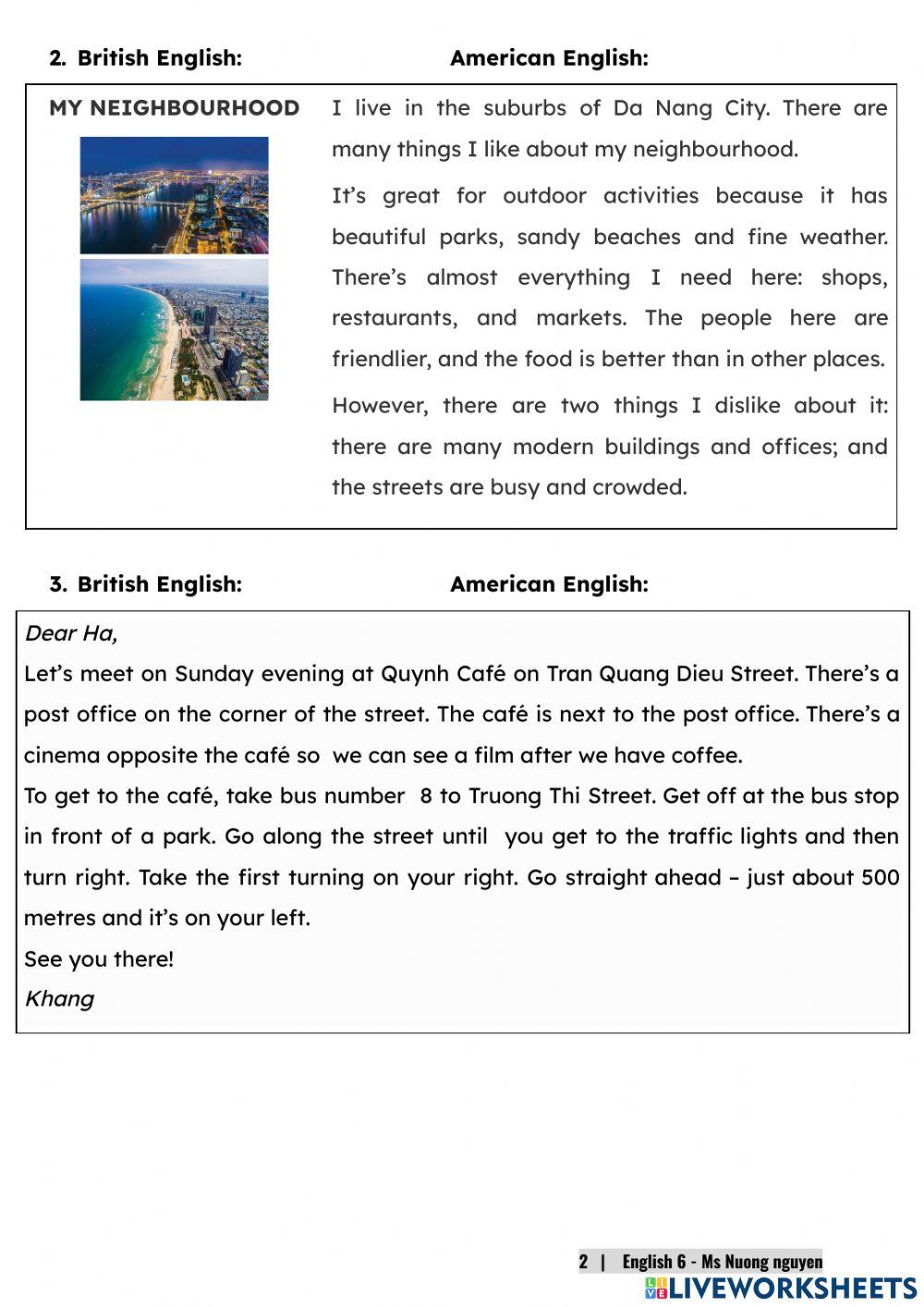 E6U4 (speaking) MY NEIGHBOURHOOD -nuongnguyen