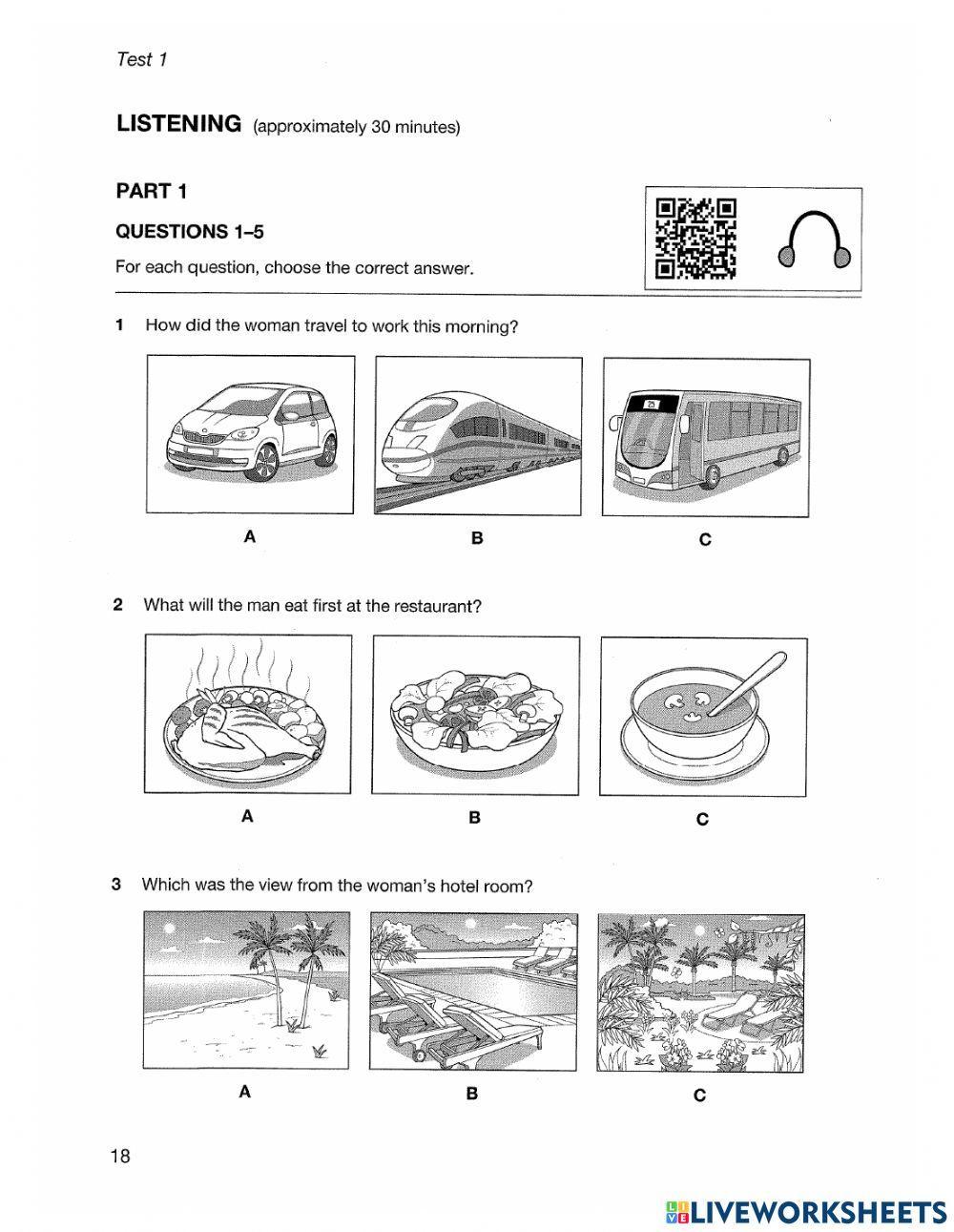 Ket listening test 1 part 1,2