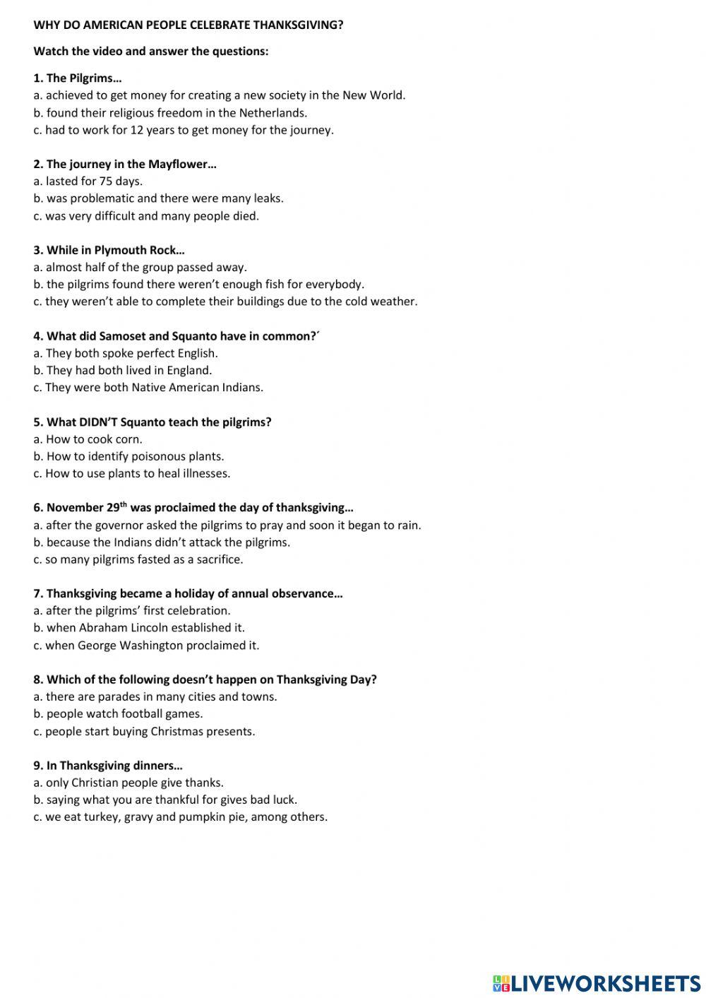 why-do-americans-celebrate-thanksgiving-interactive-worksheet-live