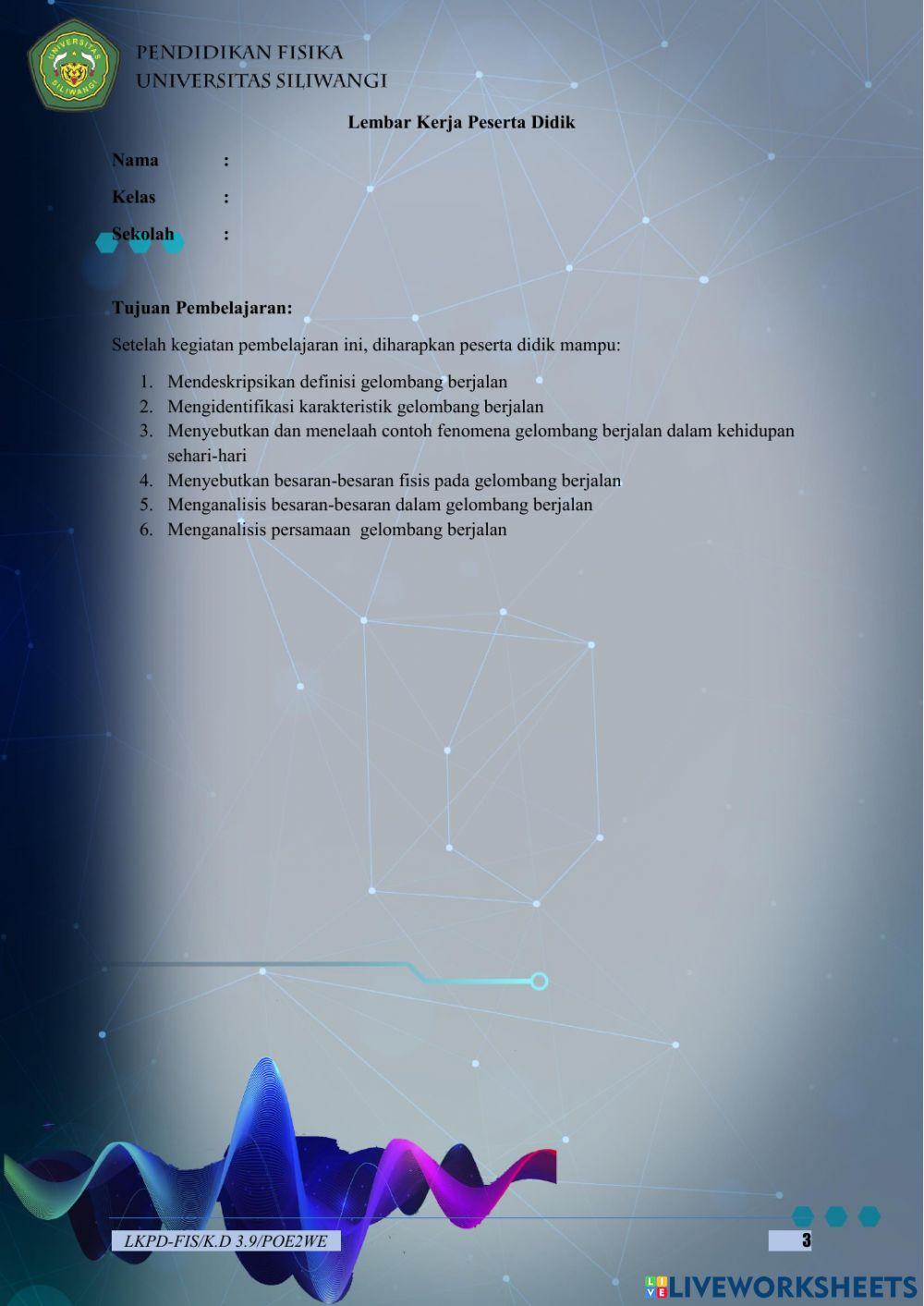 LKPD Gelombang Berjalan dan Gelombang Stasioner