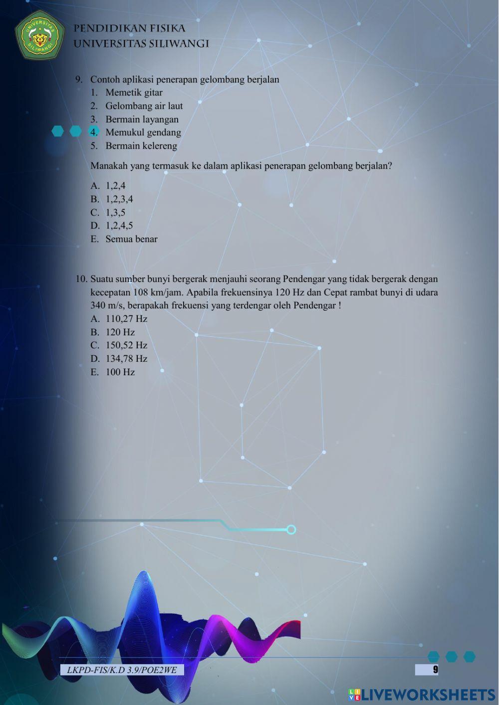 LKPD Gelombang Berjalan dan Gelombang Stasioner