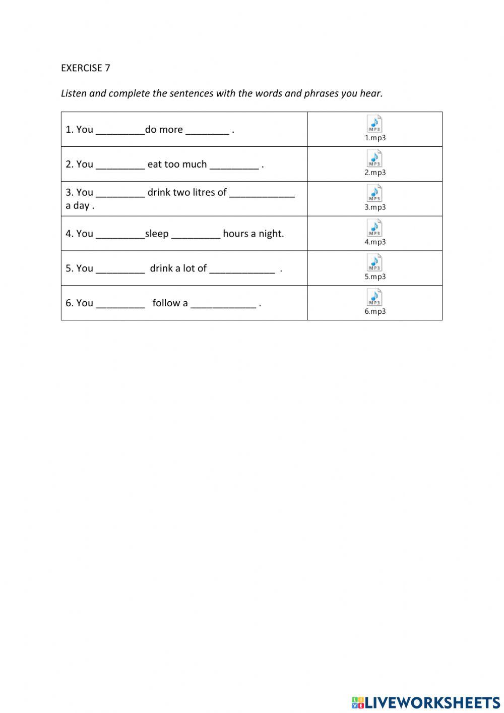 IE0, Unit 8, Listening and Speaking, Exercise 7