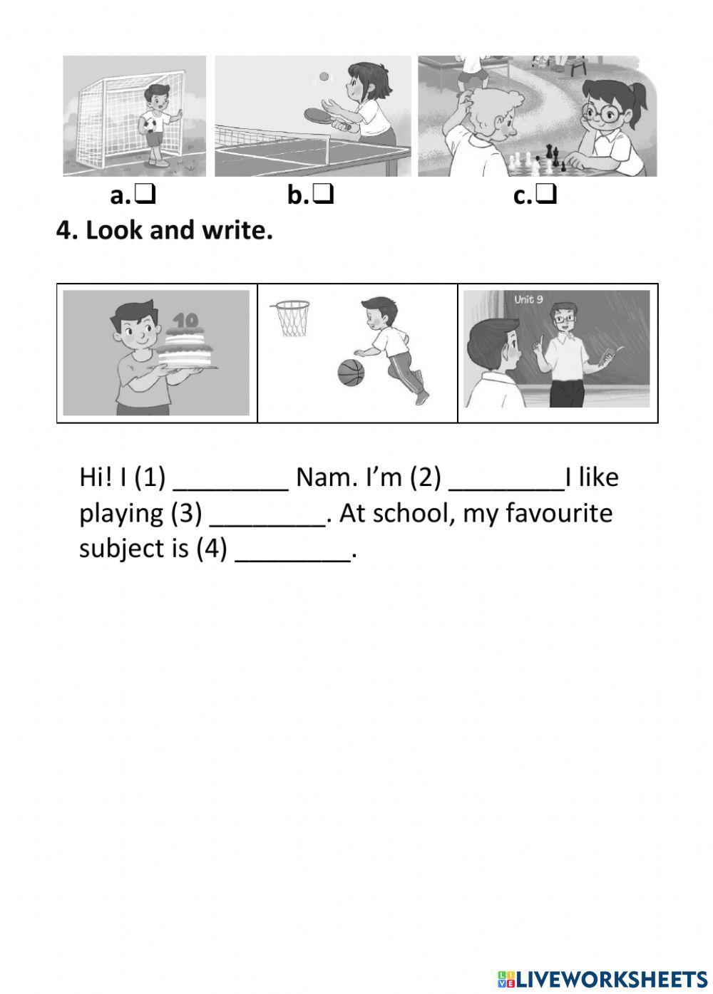 Tiếng Anh 3 - Đề thi học kì 1 - số 1