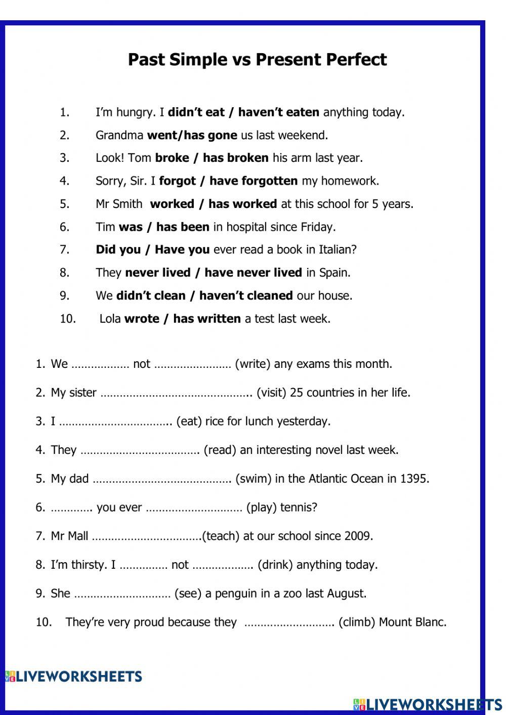 Present Perfect vs Simple Past
