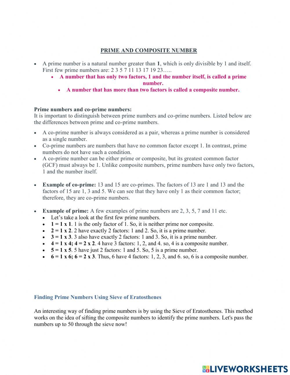 1. Prime and Composite Numbers