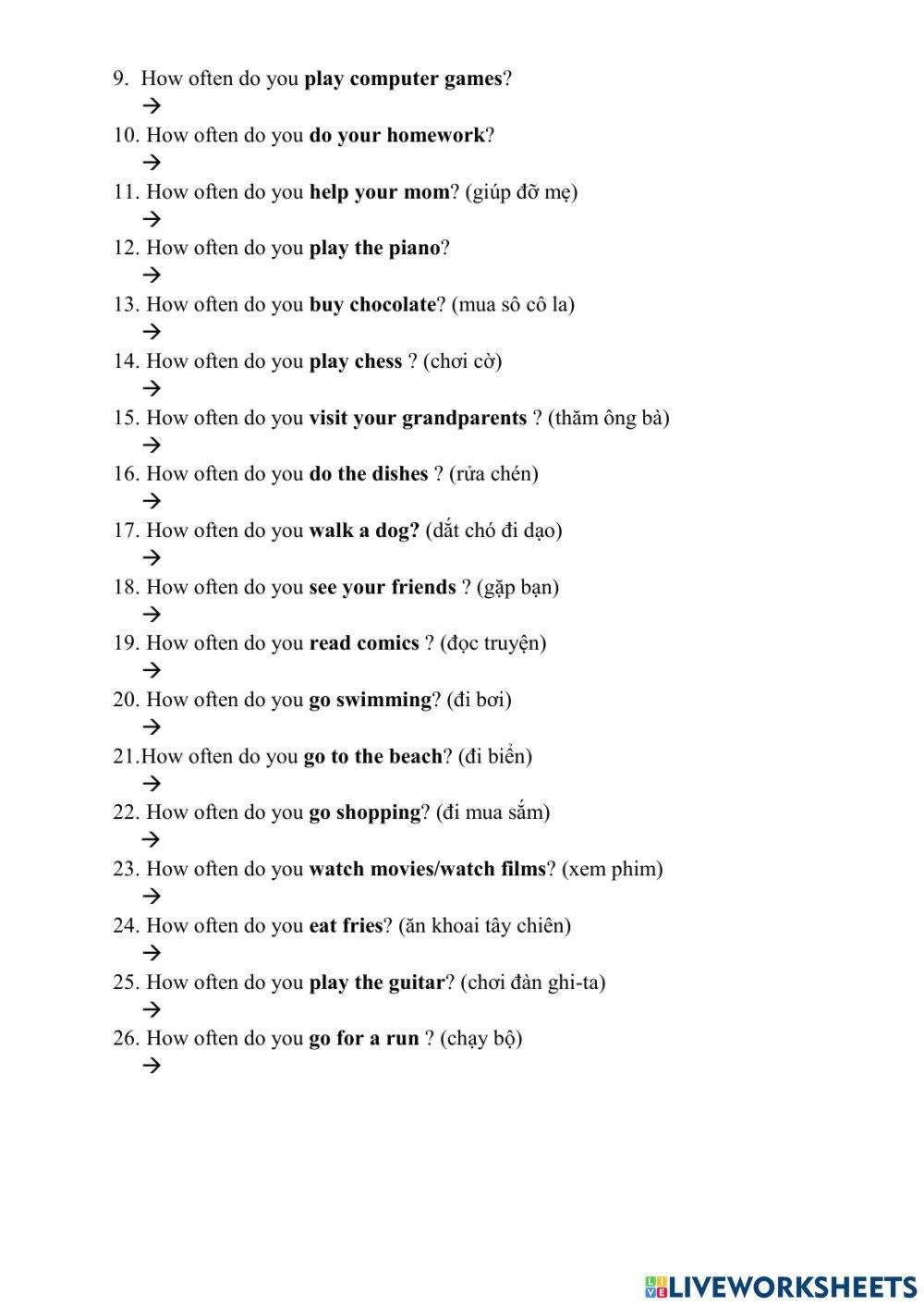 how-often-do-you-interactive-activity-live-worksheets