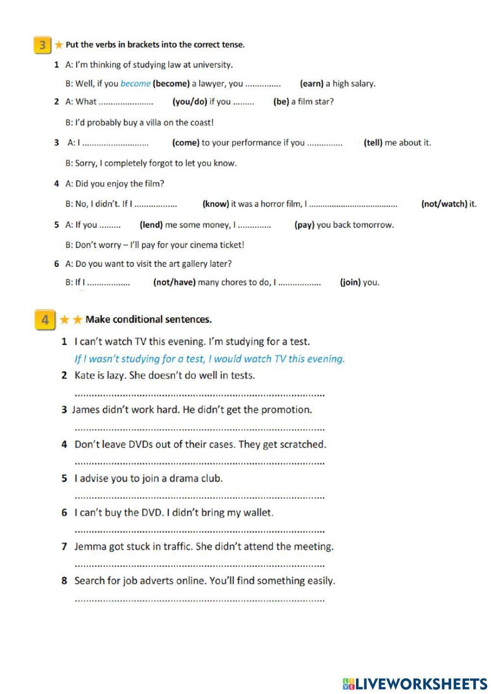 Types of Conditionals