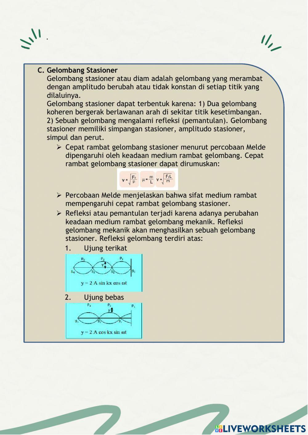 LKPD Gelombang Berjalan dan Gelombang Stasioner
