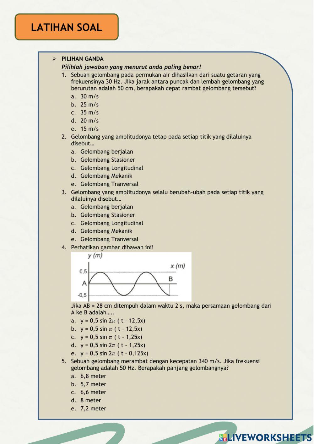 LKPD Gelombang Berjalan dan Gelombang Stasioner