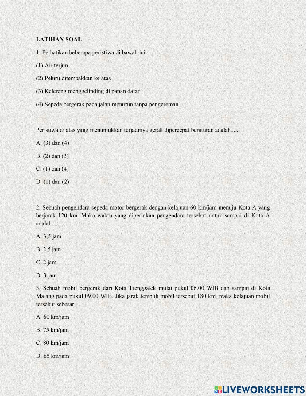 LKPD - Gerak Lurus Beraturan (GLB)