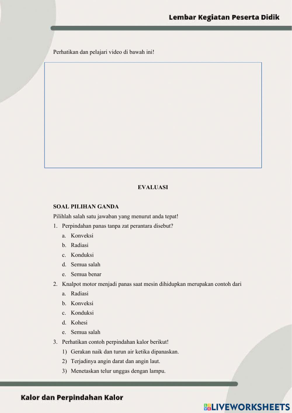 Kalor dan Perpindahan Kalor