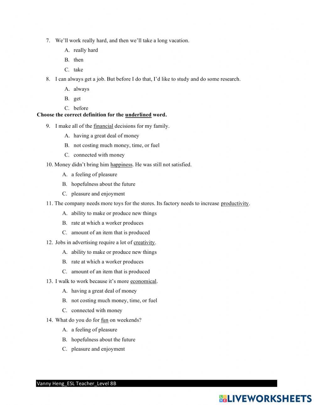 Qskill2 -Unit7-Listening quiz