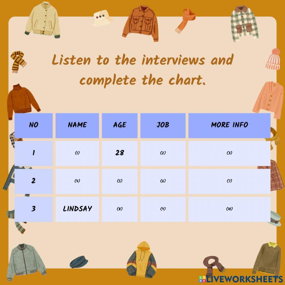 Listening Inter 3 test