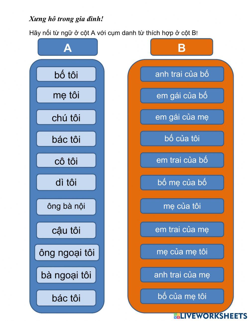 Xưng hô trong gia đình