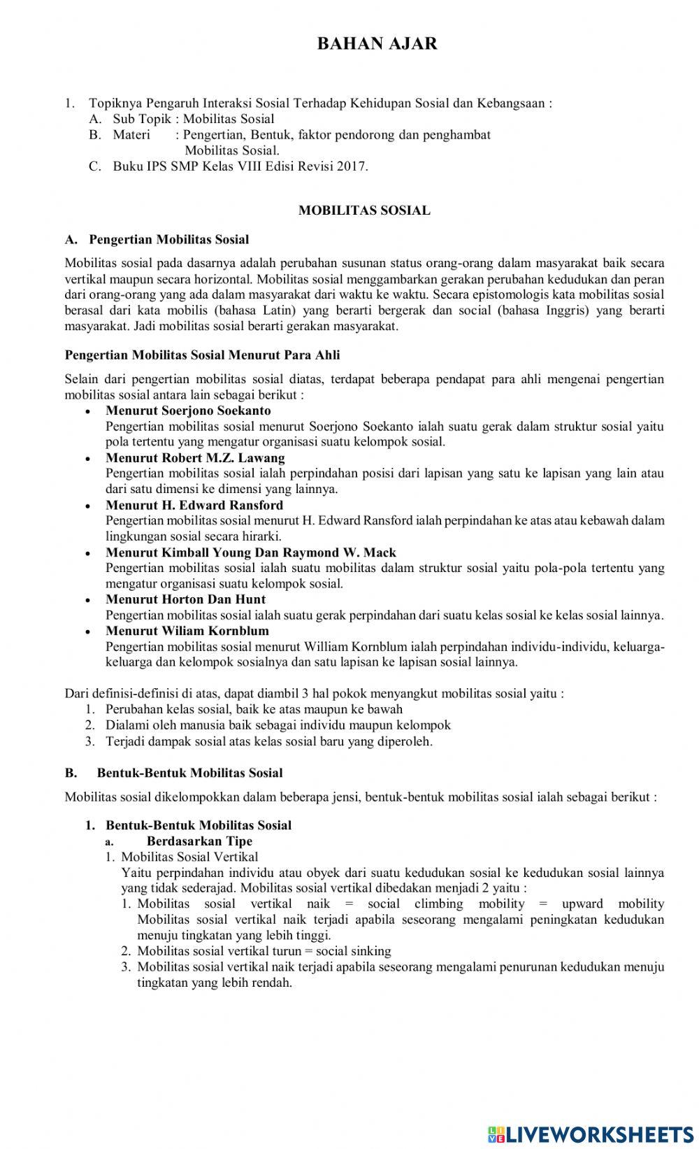 LKPD Mobilitas Sosial