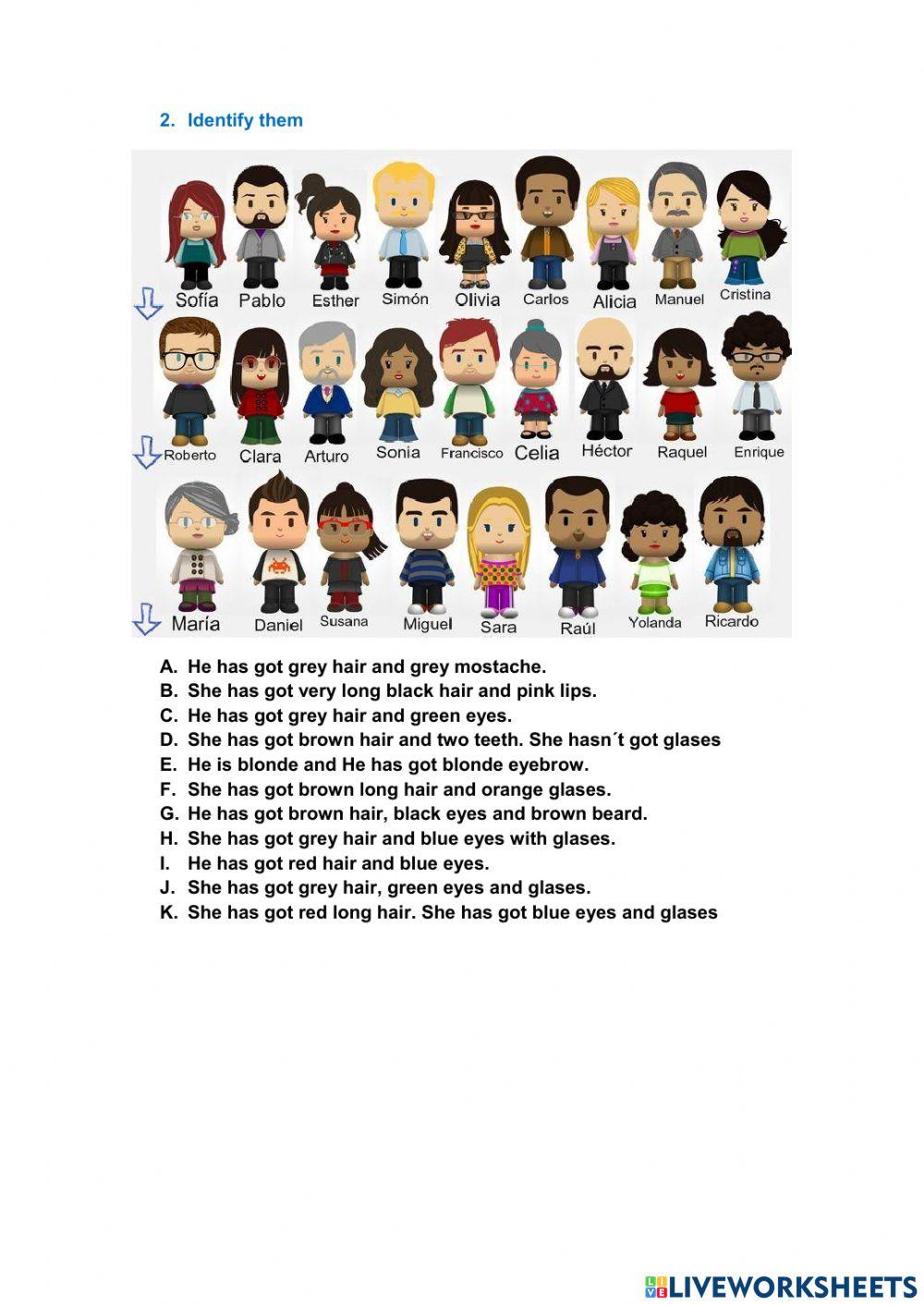 Descriptions in English