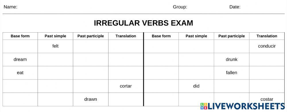 Irregular verbs 2